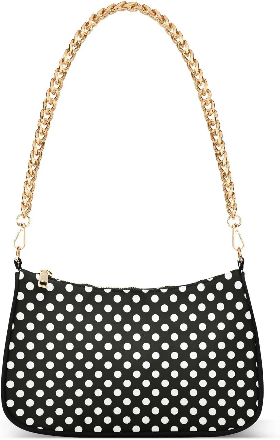 Chain Shoulder Bag Hobo Tote Handbag Mini Clutch Purse with Zipper Closure for Women