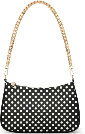 Chain Shoulder Bag Hobo Tote Handbag Mini Clutch Purse with Zipper Closure for Women