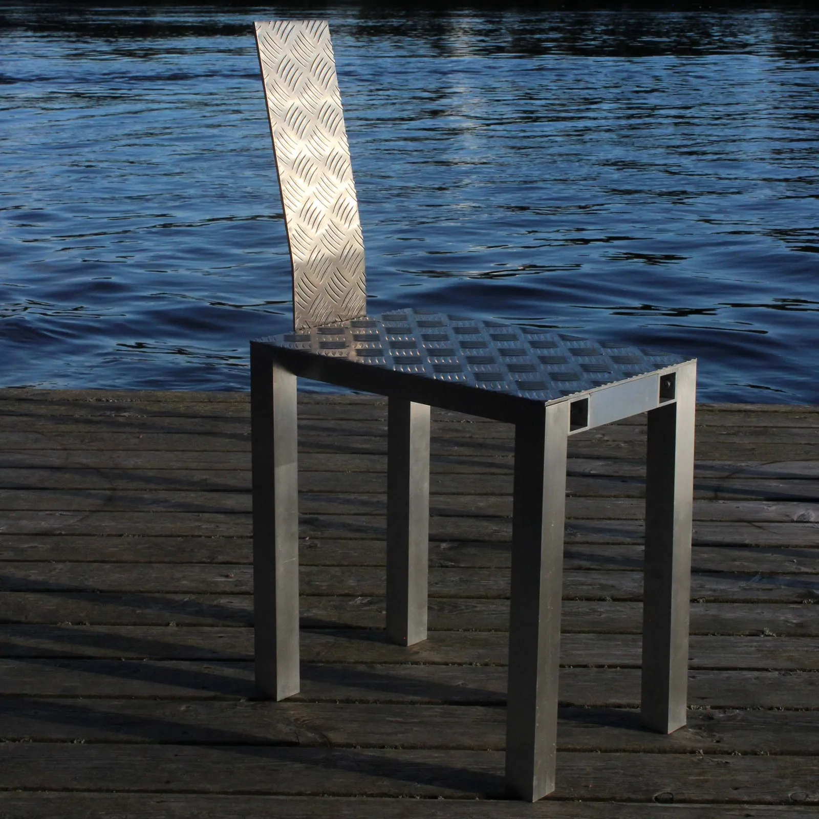 Checkered chair 'Perforated Metal Chair'