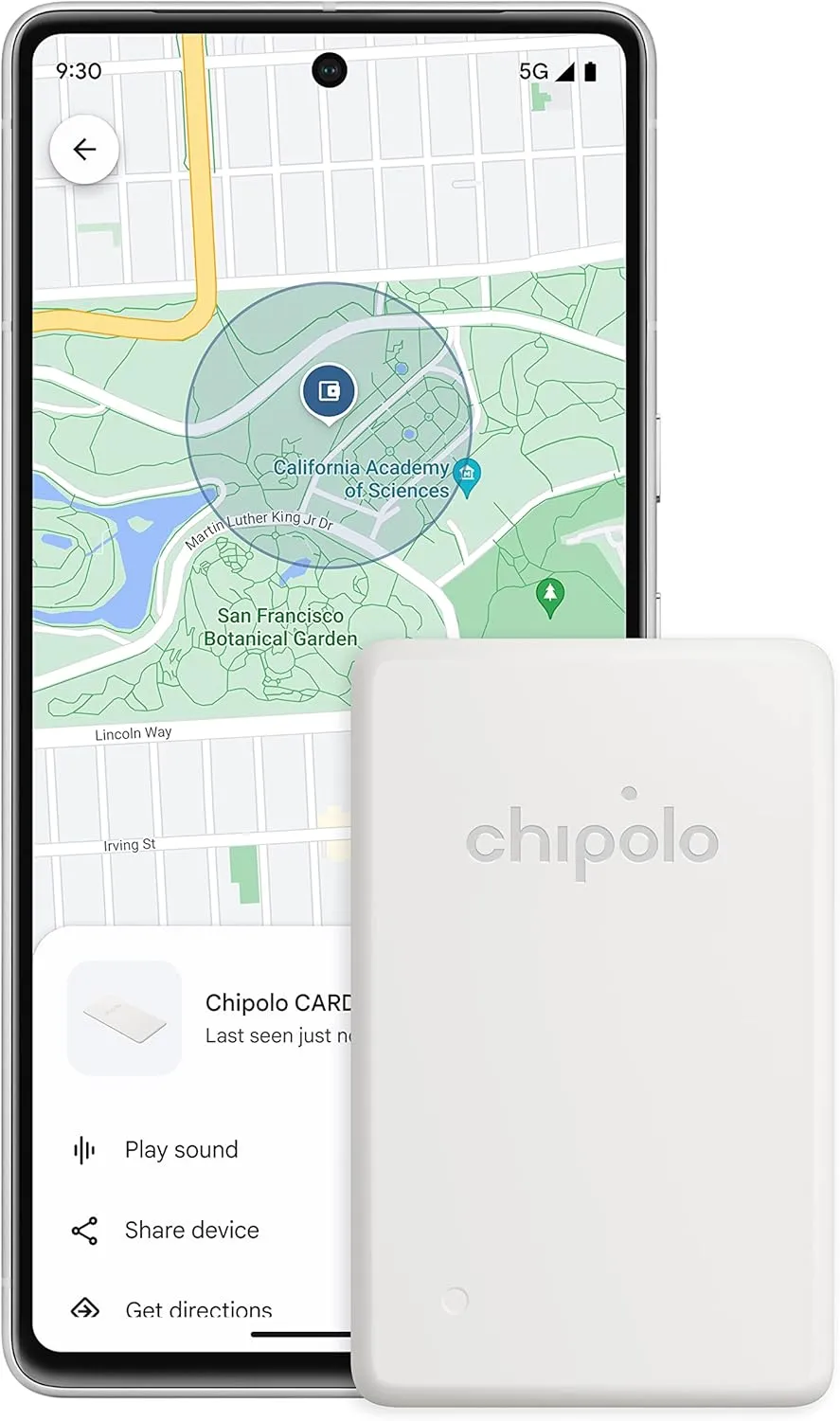 Chipolo Card Point - Wallet Finder, Bluetooth Tracker for Wallet, Item Finder, Passport Finder - Works with Google's Find My Device app (Android only) (Off White)