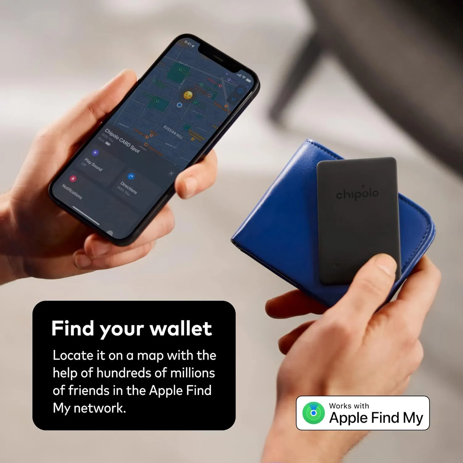 Chipolo Card Spot - Wallet Tracker, Bluetooth Finder for Wallet, Passports - Works with The Apple Find My app (iOS ONLY)
