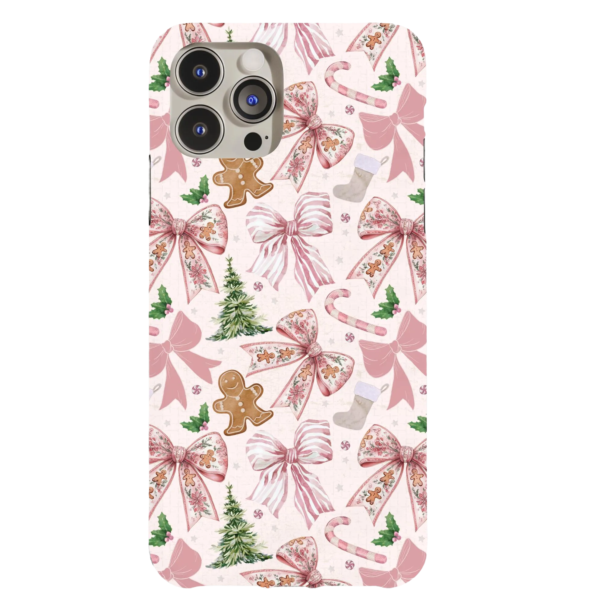 Christmas Bows Gingerbread Phone Case