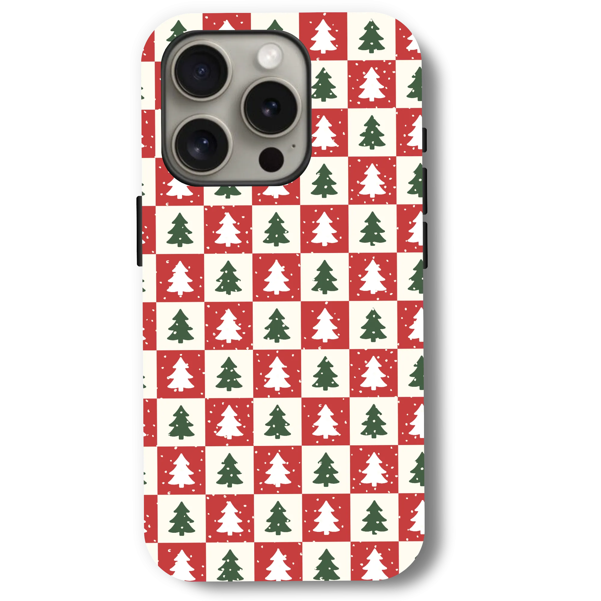 Christmas Tree Checkers Phone Case