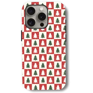 Christmas Tree Checkers Phone Case