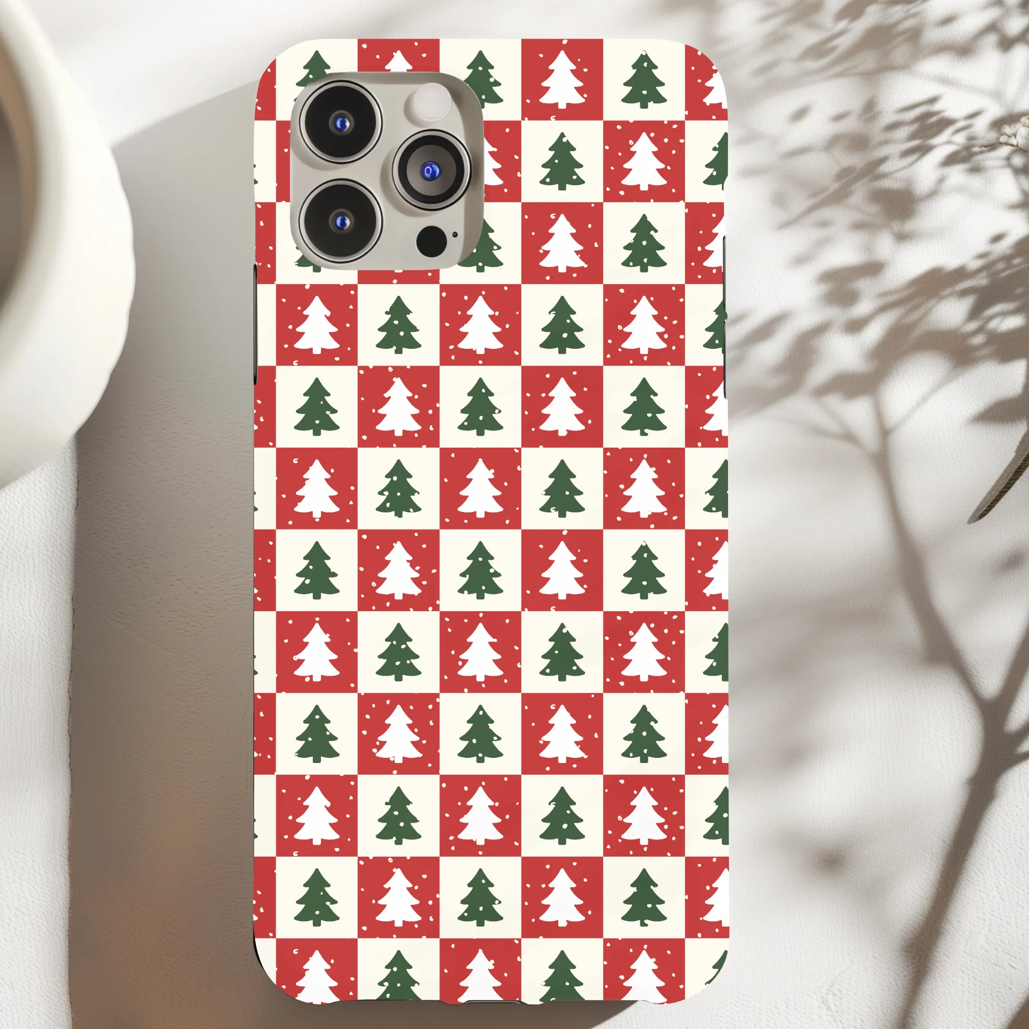 Christmas Tree Checkers Phone Case