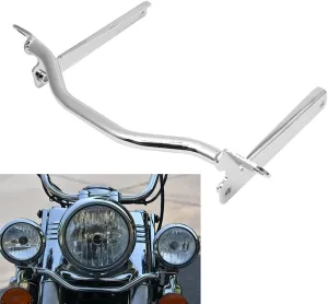 Chrome Motorcycle Passing Light Bracket Driving Pass Spotlight Mount Bar Compatible with Harley Softail Heritage FLST 2002-2017 Fatboy FLSTF