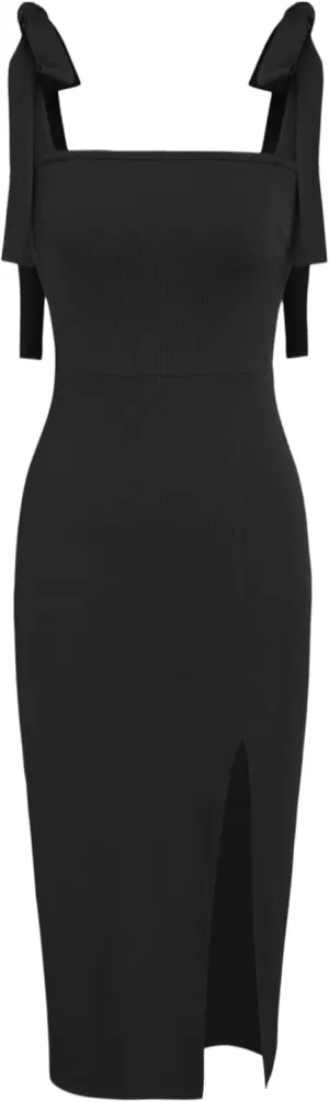 CIDER Women Tie Shoulder Dress Wedding Guest Dresses Sleeveless Split Elegant Dress