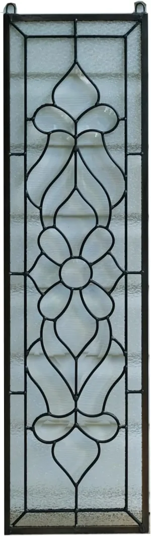 Clear Beveled Glass Hanging Window Panel 10"" x 36"", TMM1927-B