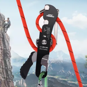 Climbing Stop Descender for 9-12mm,Self-Braking Self Locking Belay Device Rescue Equipment Hand Controls with Mountain Climbing Cave Rappelling Aerial Work Rescue Activities