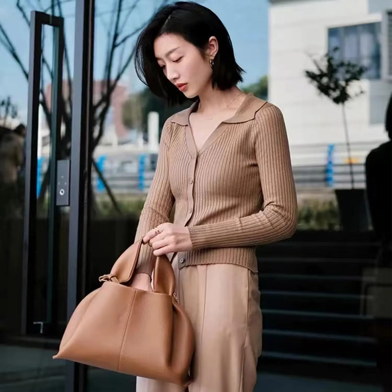 Cloud Pouch Bag Portable Shoulder Bag Leather Dumpling Clutch Bag,Detachable Shoulder Strap Hobo Bag