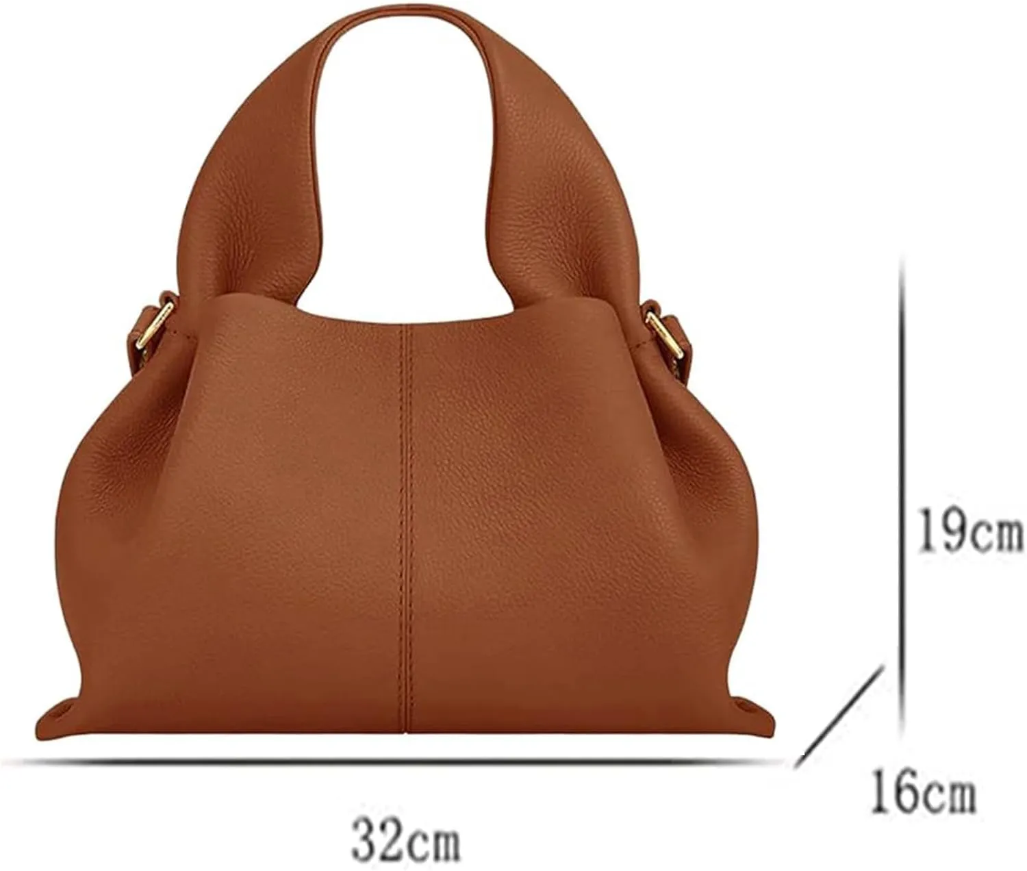 Cloud Pouch Bag Portable Shoulder Bag Leather Dumpling Clutch Bag,Detachable Shoulder Strap Hobo Bag