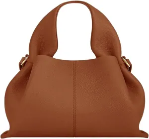 Cloud Pouch Bag Portable Shoulder Bag Leather Dumpling Clutch Bag,Detachable Shoulder Strap Hobo Bag