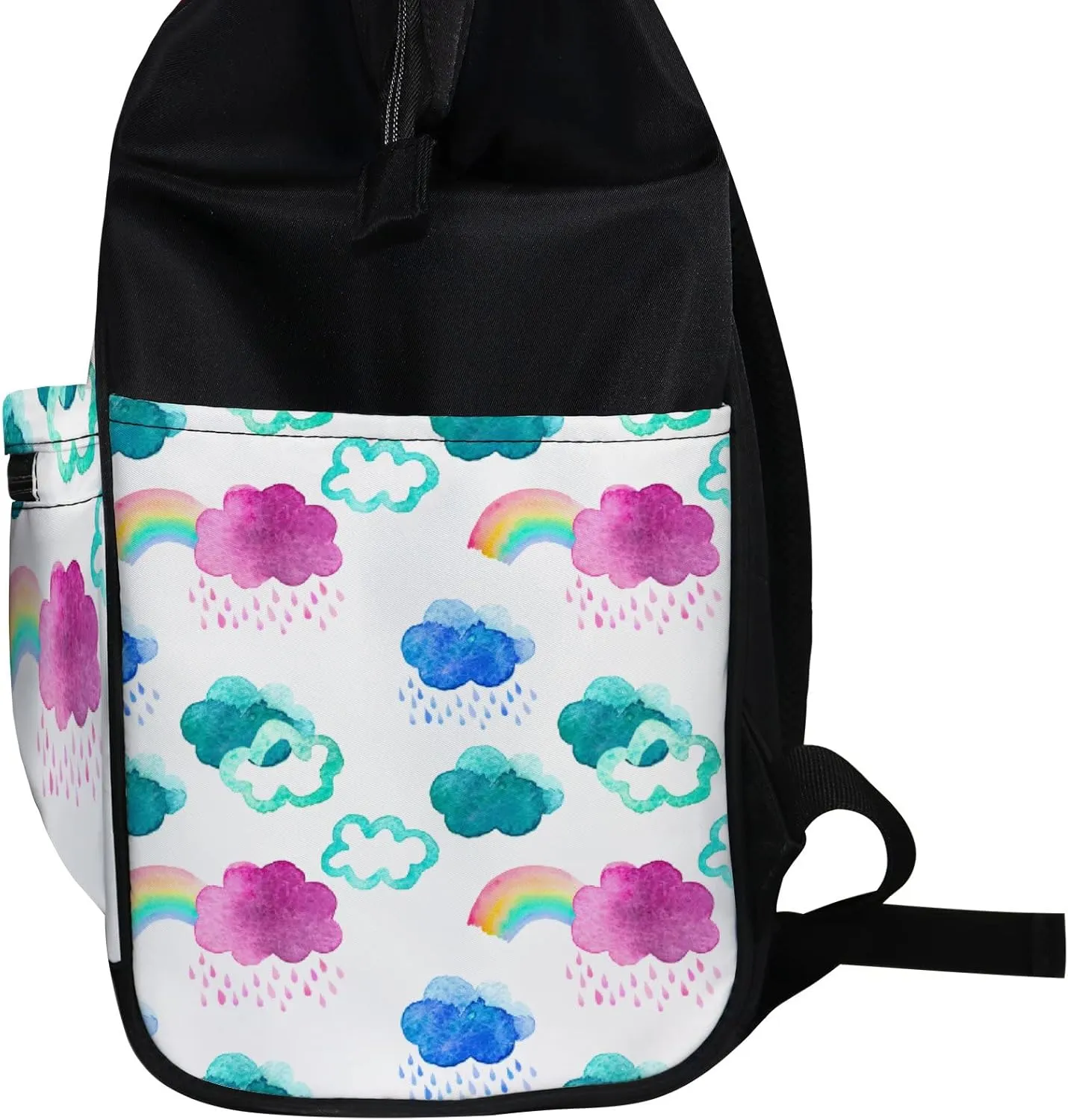 Clouds Rain Rainbows Diaper Bag Backpack Waterproof Backpack Baby Nappy Changing Bag for Travel Large Capacity Durable and Stylish for Woman