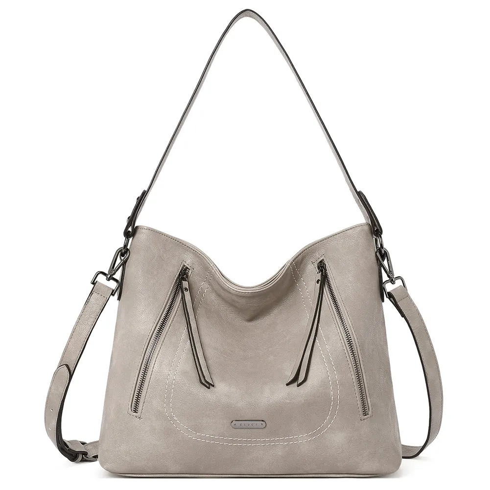 CLUCI Handbags for Women Leather Designer Hobo Tote Vintage Purses Ladies Crossbody Shoulder Bag