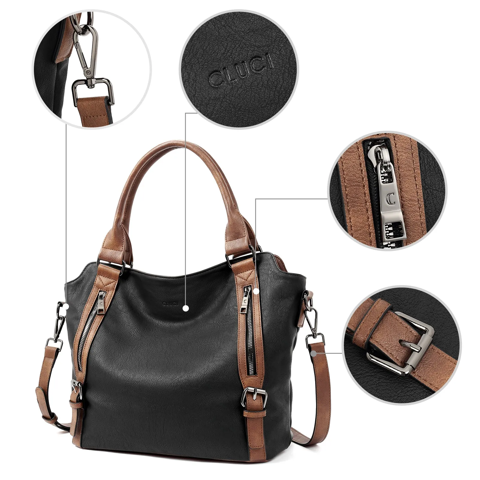 CLUCI Hobo Bags Large Tote with Adjustable Shoulder Strap
