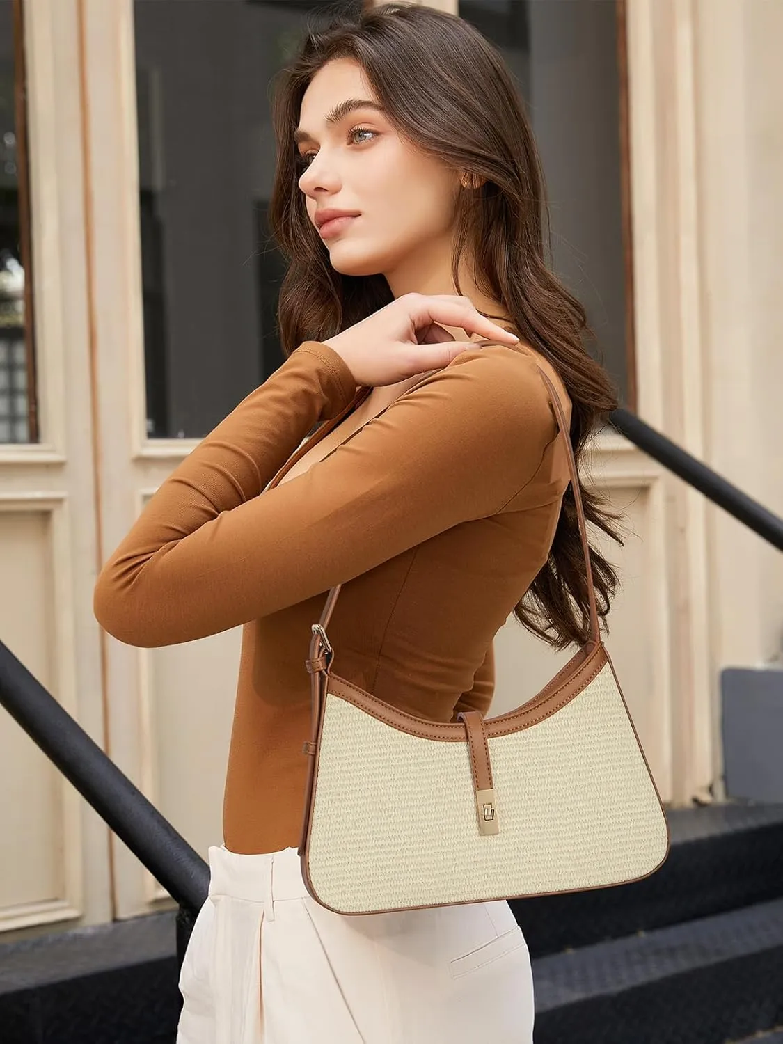 CLUCI Shoulder Bag for Women, Purses for Women, Handbag Hobo Bags Vegan Leather Crossbody Purse with Adjustable Strap