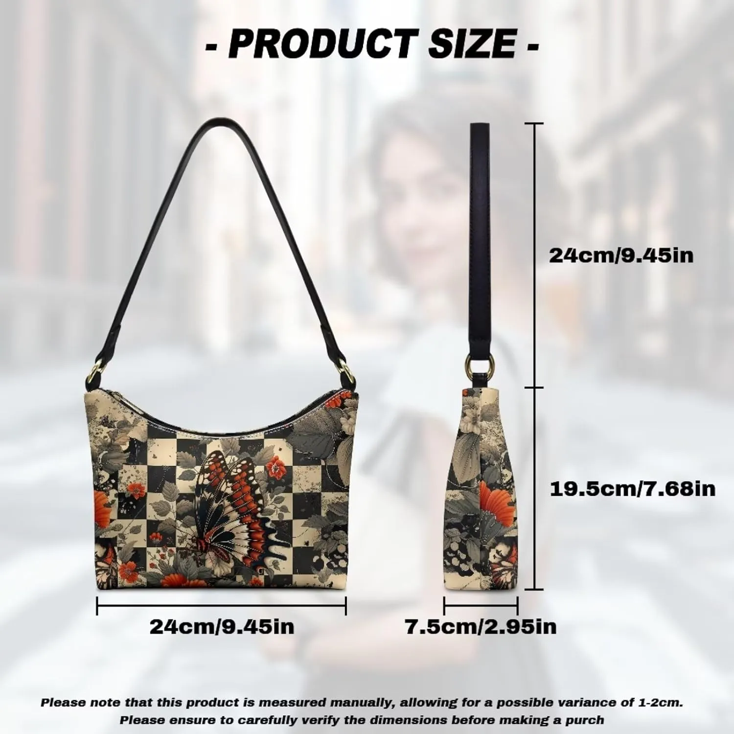 Clutch Tote Handbags Leather Shoulder Purses for Women Lady Crescent Underarm Purse with Inner Pocket
