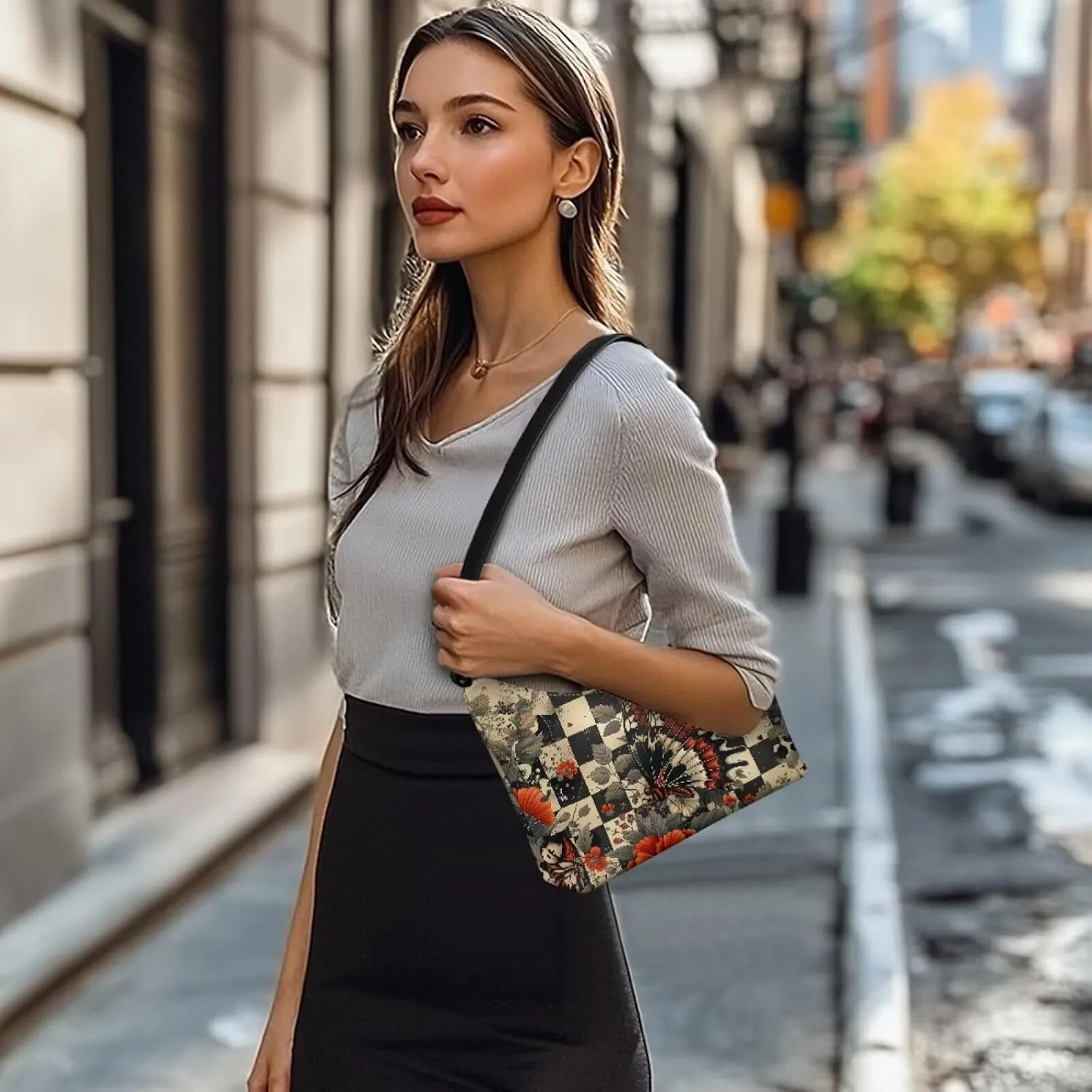 Clutch Tote Handbags Leather Shoulder Purses for Women Lady Crescent Underarm Purse with Inner Pocket
