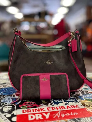 COACH TERI HOBO BAG w WALLET *as is*