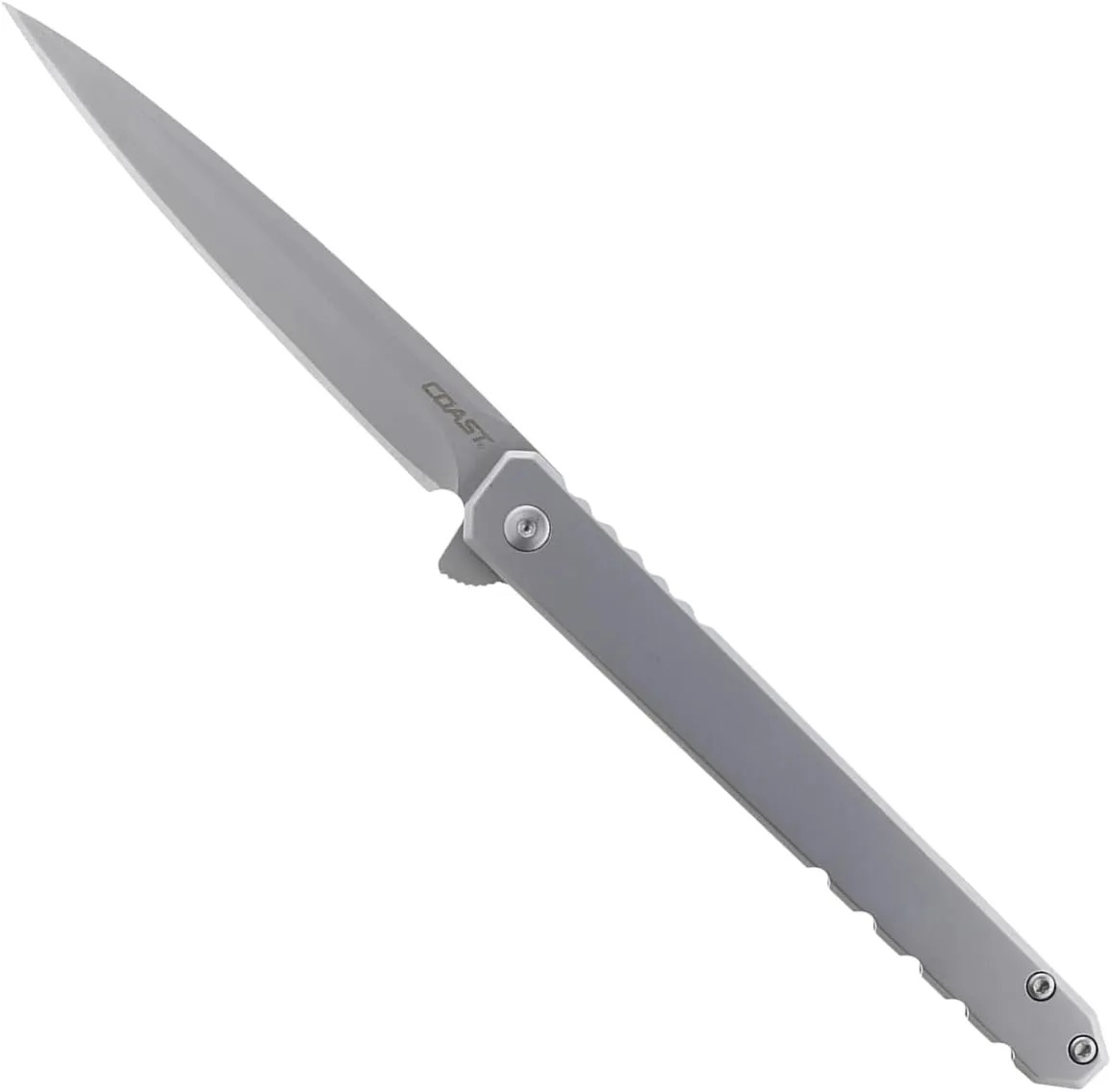 COAST Founder's Collection LX530 ORIGIN, Gentleman's EDC Folding Pocketknife, Flip Tab, Frame Lock, Pocket Clip, Stainless-Steel, Silver