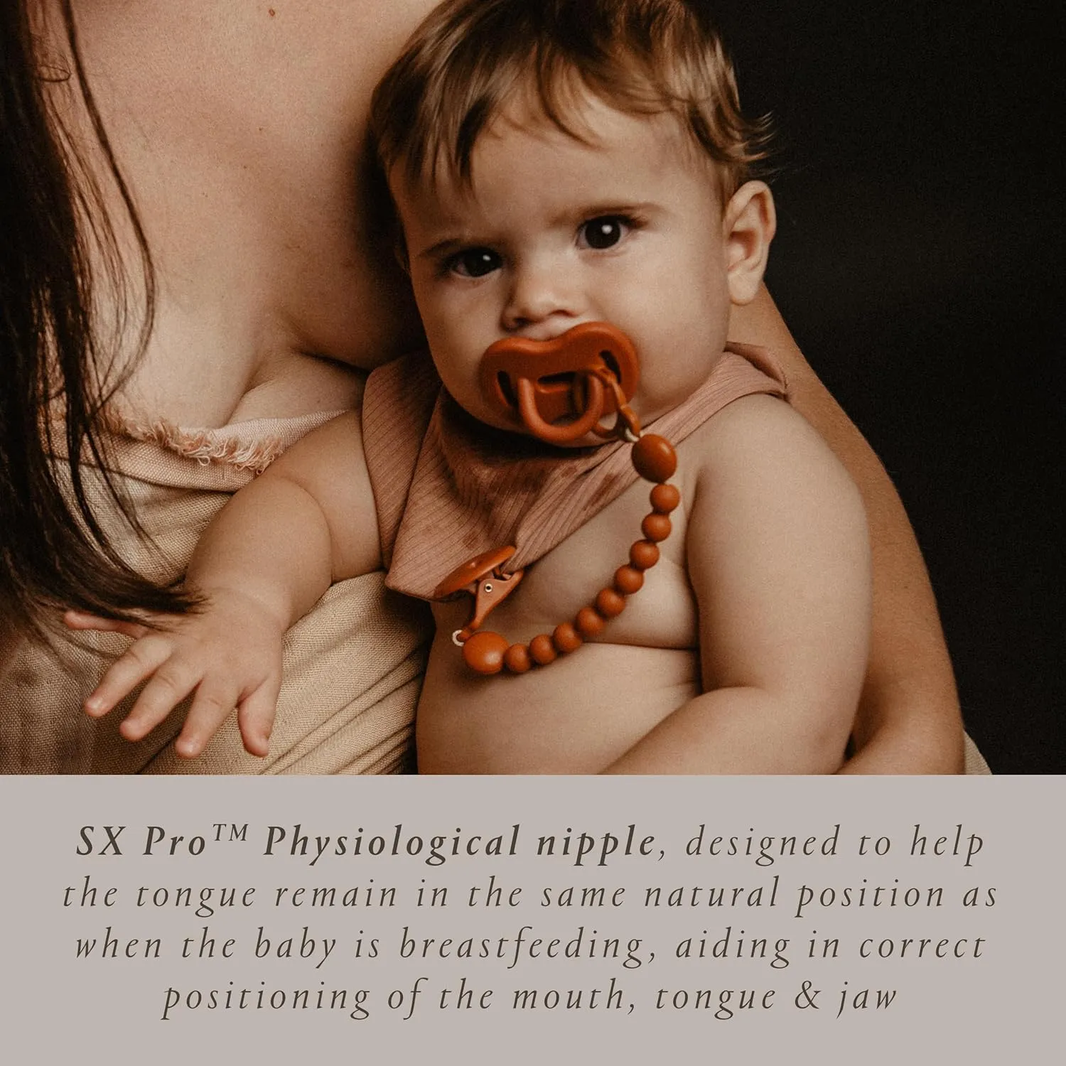 Color Essence SX PRO Silicone Baby Pacifier 2Pk, Made with 100% Soft Silicone, Baby Essentials Perfect for Breastfeeding Babies, Designed in Spain, 6-18 Mths, Mustard/Green