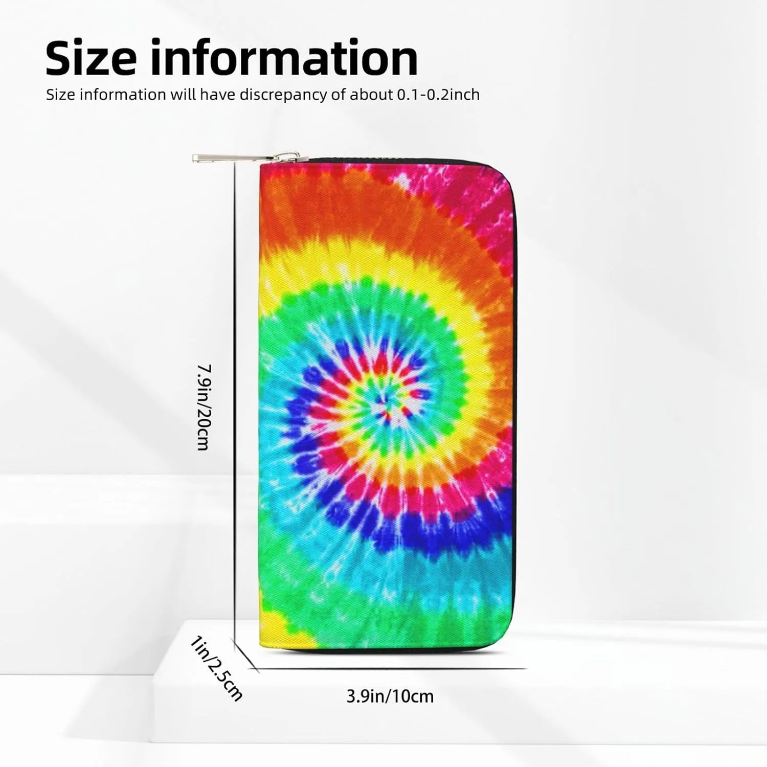 Colorful Tie Dye Wallet for Men Women Elegant Long Clutch Zip Around Travel Leather Coin Purse Large Capacity Credit Card Holder Handbag