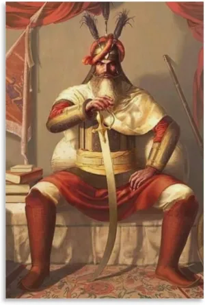 Commander-in-Chief of The Sikh Empire Army Hari Singh Nalwa Painting Art Room Aesthetic Poster Canvas Art Poster And Wall Art Picture Print Modern Family Bedroom Decor Posters 12x18inch(30x45cm)