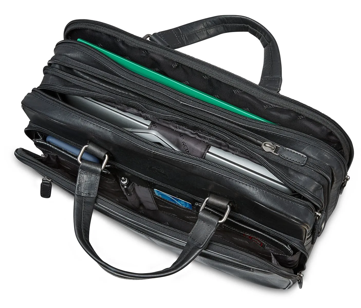 Compartment Collection Buffalo Leather Top-selling Mancini Briefcase Trendsetting Double