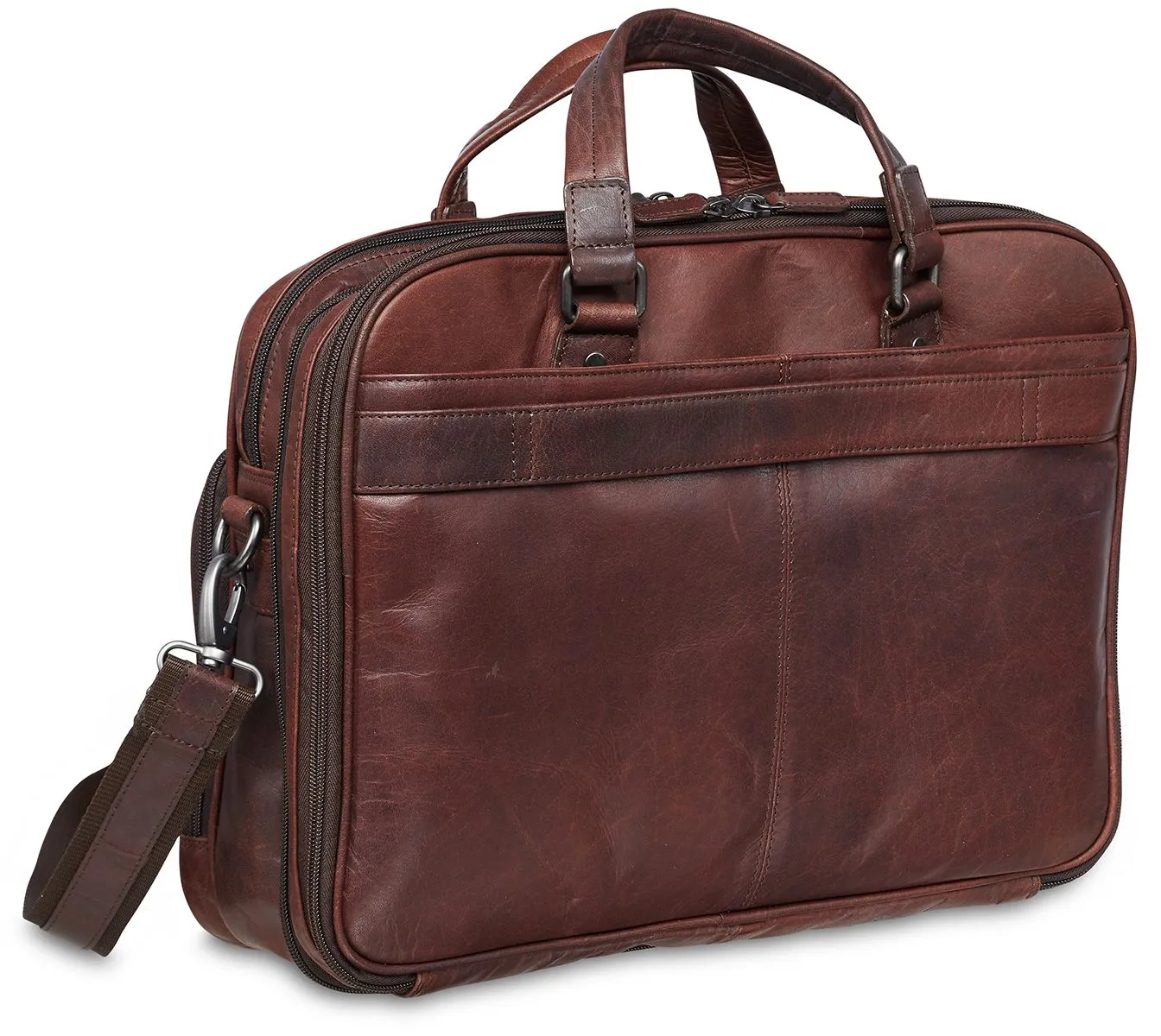 Compartment Collection Buffalo Leather Top-selling Mancini Briefcase Trendsetting Double