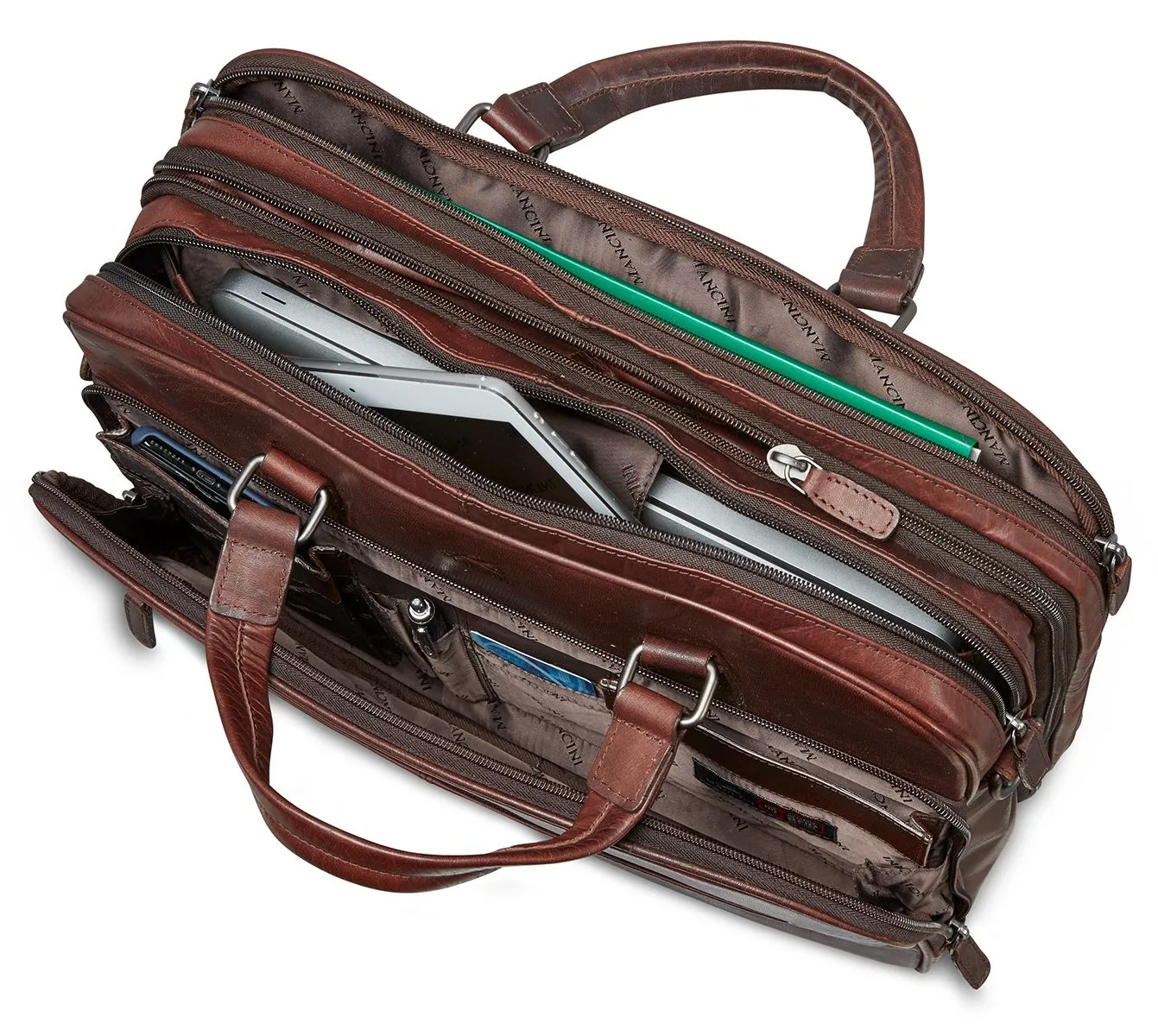 Compartment Collection Buffalo Leather Top-selling Mancini Briefcase Trendsetting Double