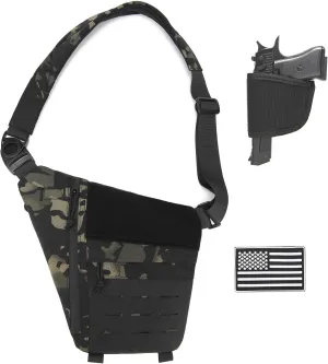 Concealed Carry Sling Bag for Men, Chest Holster Bag of Pistols Anti-Thief Crossbody Daypack Personal Pocket Sling Pack