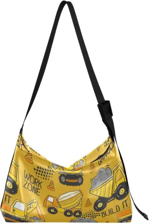 Construction Machines Toys Hobo Crossbody Bags for Women Leather Large Shoulder Bag Cross Body Trendy Womens Tote Bags Handbag for Travel Shopping