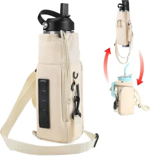 CONTAIL 2 in 1 Magnetic Water Bottle Carrier Bag for 30/40 oz Tumbler with Handle/no Handle,Bottle Pouch Holder with Adjustable Shoulder Strap