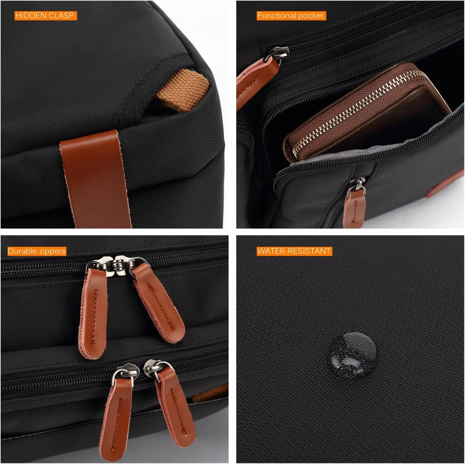 Convertible Backpack Messenger Shoulder bag Laptop Case Handbag Business Briefcase Multi-functional Travel Rucksack Fits 17.3 Inch Laptop For Men/Women (Grey)