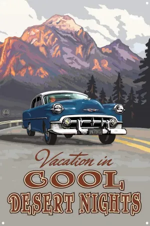 Cool Desert Nights Washington Road Trip Mountains Metal Art Print from Travel Artwork by Artist Paul A. Lanquist 11.5" x 17.5"