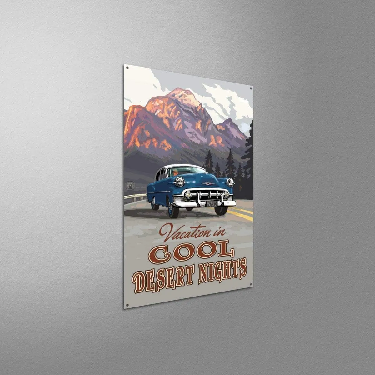 Cool Desert Nights Washington Road Trip Mountains Metal Art Print from Travel Artwork by Artist Paul A. Lanquist 11.5" x 17.5"