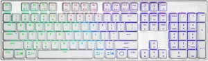 Cooler Master SK653 Wireless Bluetooth Silver/White Full Mechanical Low Profile Gaming Keyboard, Linear Red Switches, Customizable RGB, Ergonomic Design, Mac/Windows, QWERTY (SK-653-SKTR1-US)