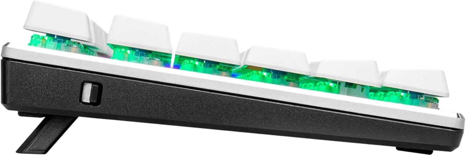 Cooler Master SK653 Wireless Bluetooth Silver/White Full Mechanical Low Profile Gaming Keyboard, Linear Red Switches, Customizable RGB, Ergonomic Design, Mac/Windows, QWERTY (SK-653-SKTR1-US)