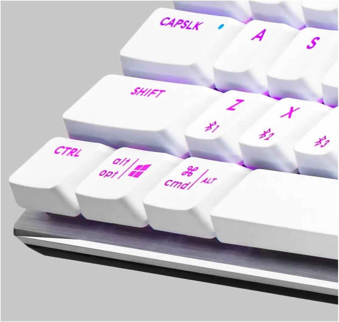 Cooler Master SK653 Wireless Bluetooth Silver/White Full Mechanical Low Profile Gaming Keyboard, Linear Red Switches, Customizable RGB, Ergonomic Design, Mac/Windows, QWERTY (SK-653-SKTR1-US)