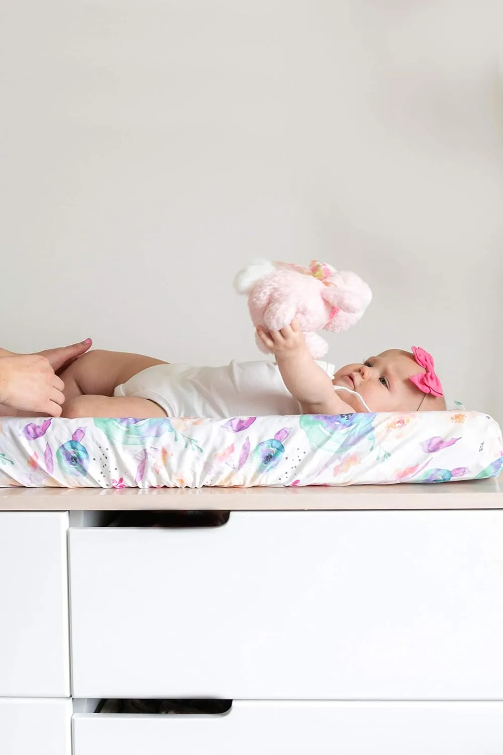 Copper Pearl Premium Knit Changing Pad Cover Soft, Stylish, and Universal Fit for All Standard Diaper Changing Pads, Trendy Design Changing Pad Covers, Bloom