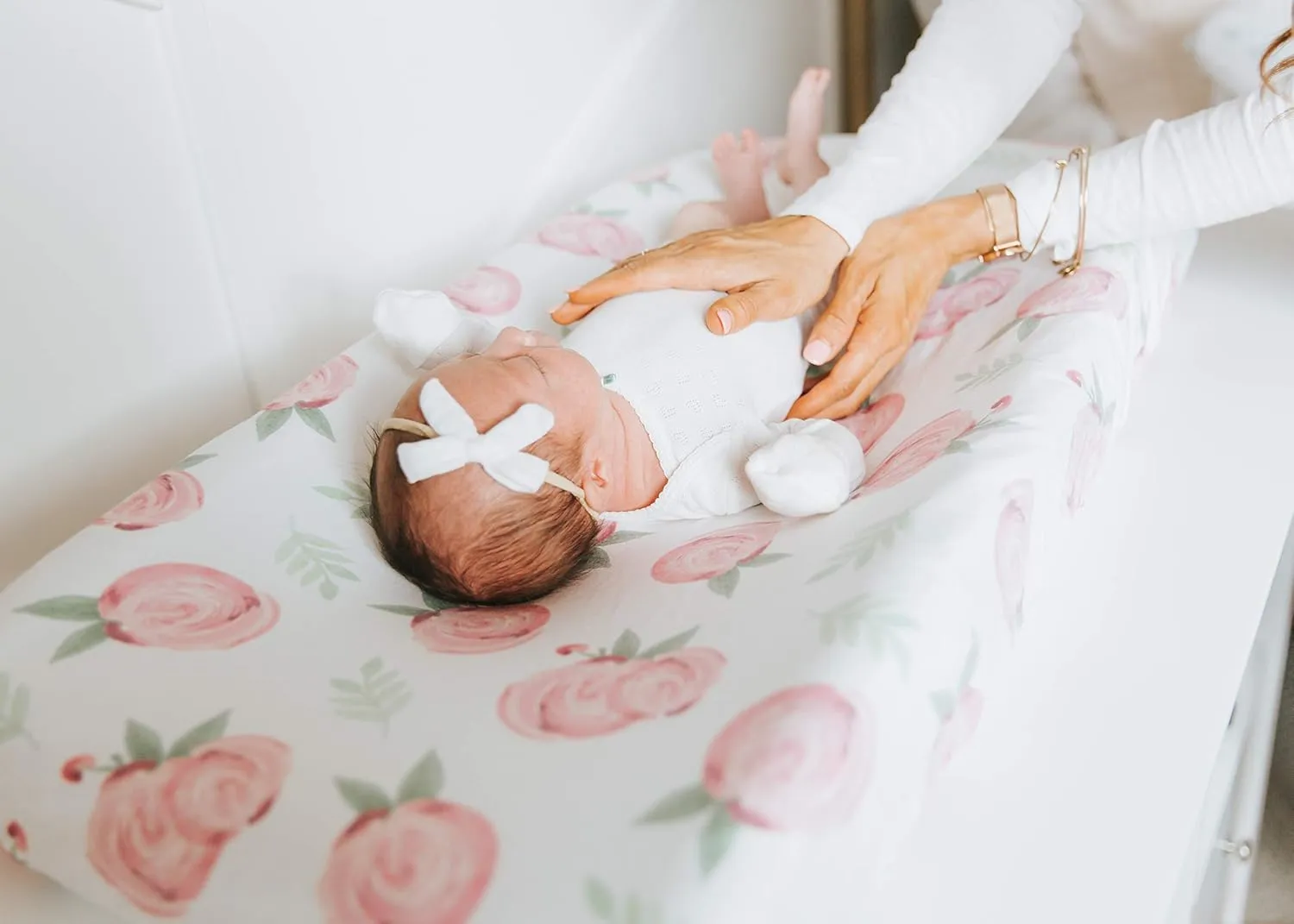Copper Pearl Premium Knit Changing Pad Cover Soft, Stylish, and Universal Fit for All Standard Diaper Changing Pads, Trendy Design Changing Pad Covers, Grace