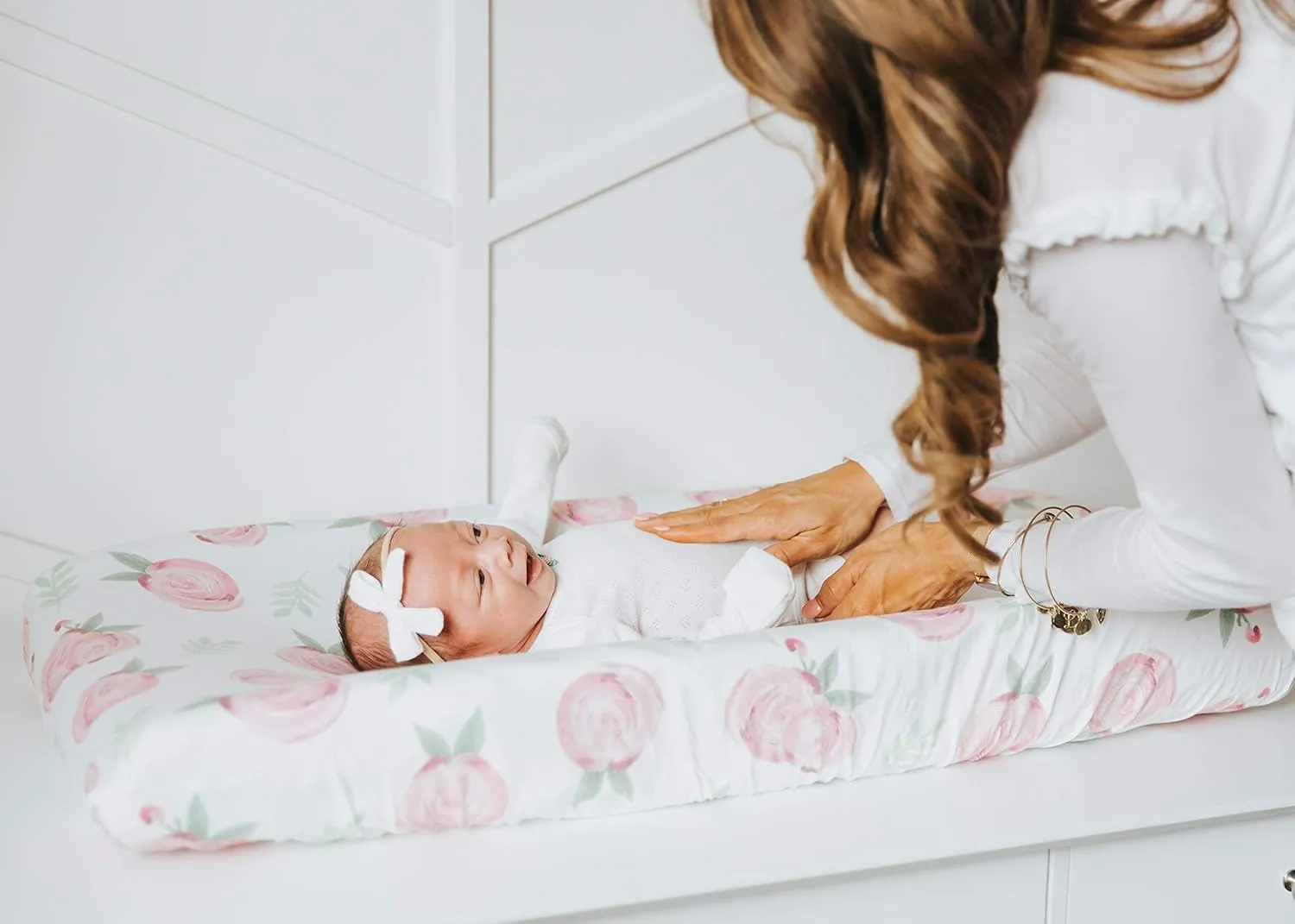 Copper Pearl Premium Knit Changing Pad Cover Soft, Stylish, and Universal Fit for All Standard Diaper Changing Pads, Trendy Design Changing Pad Covers, Grace