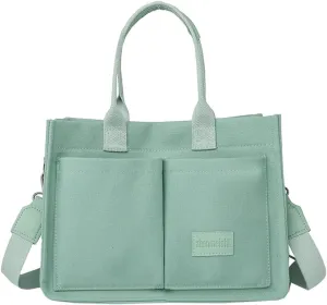 Corduroy Tote Bag for Women Fashion Multi-pocket Handbags Casual Crossbody Hobo Bag Cute Satchel Shoulder Bag 2024