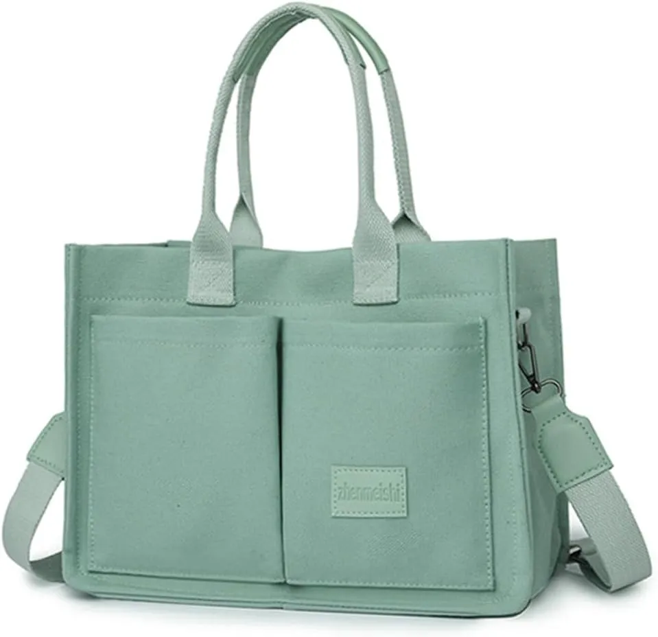 Corduroy Tote Bag for Women Fashion Multi-pocket Handbags Casual Crossbody Hobo Bag Cute Satchel Shoulder Bag 2024