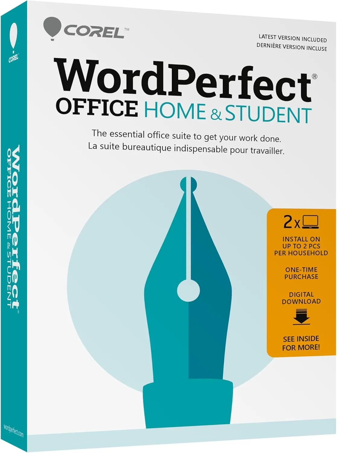 Corel WordPerfect Office Home & Student 2021 | Office Suite of Word Processor, Spreadsheets & Presentation Software [PC Key Card]
