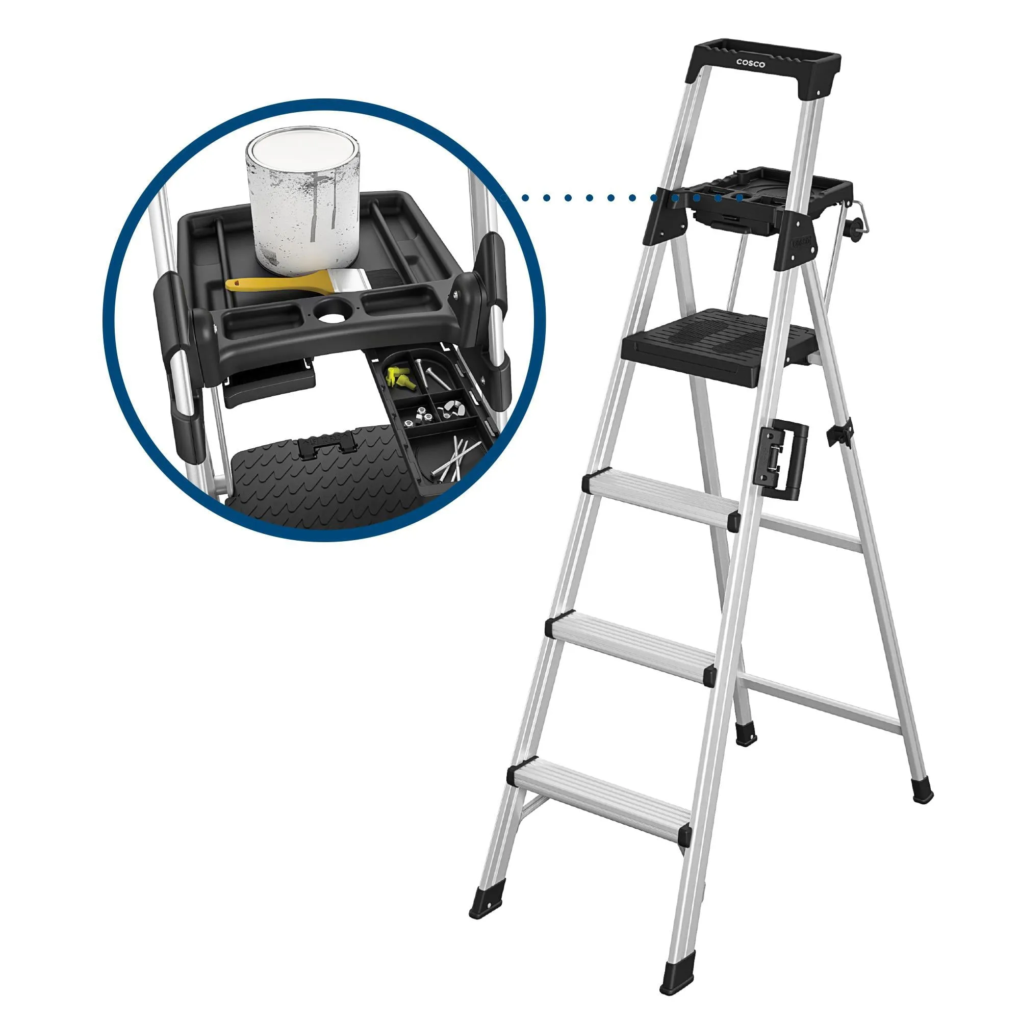 COSCO 6-foot Signature Series Step Ladder Type 1A, 300 lb. Capacity (Aluminum)