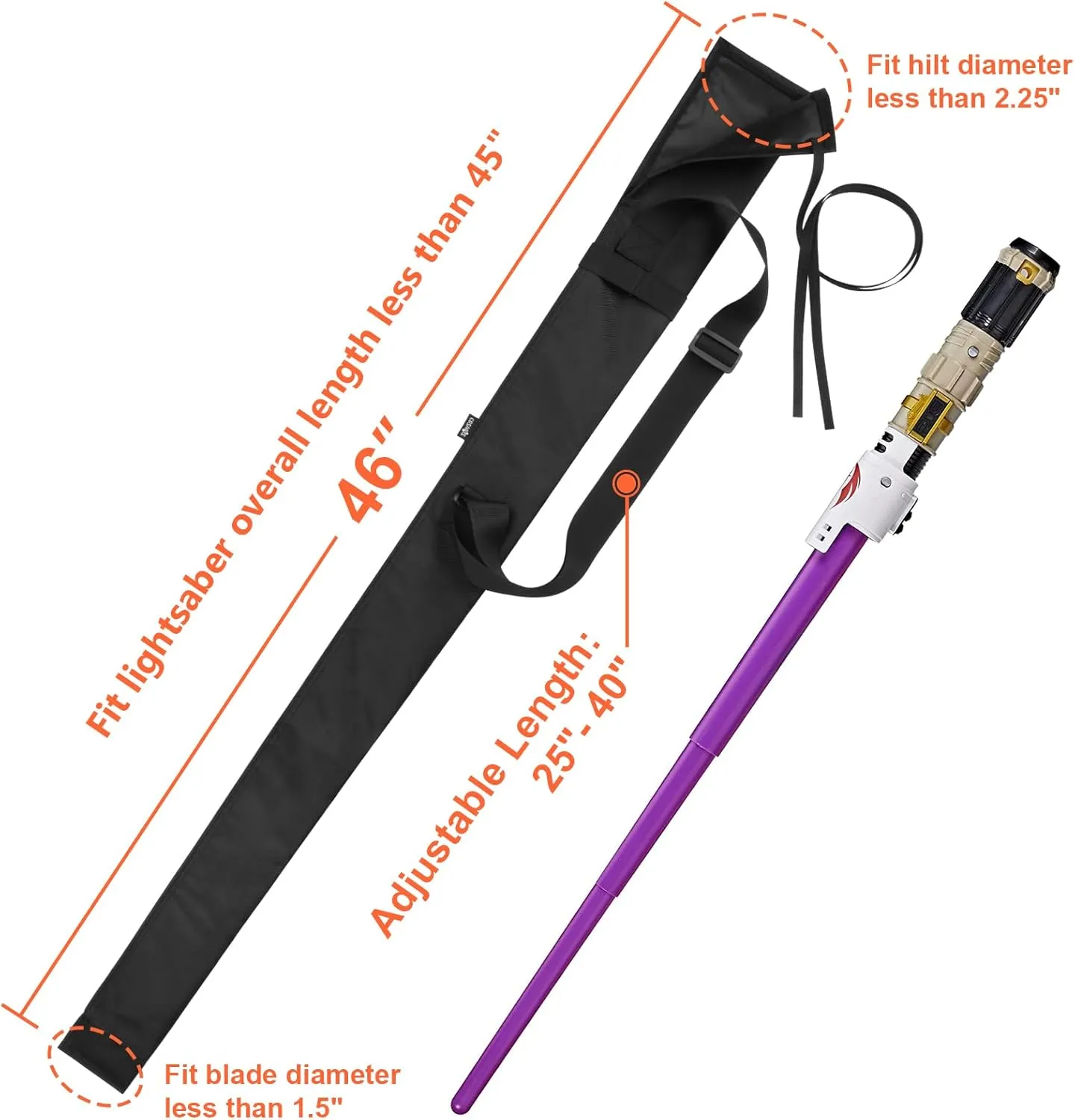 Cosmos Lightsaber Carrying Bag Light Saber Storage Bag with Adjustable Shoulder Strap, Portable Lightsaber Sheath Shoulder Bag Lightsaber Carrying Case for Cosplay Costume (2 Bag Sizes for Option)
