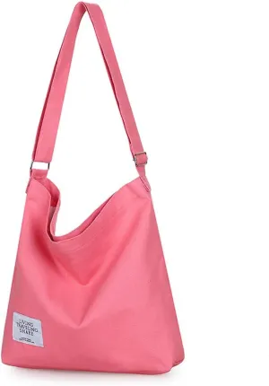 Covelin Women's Retro Large Size Canvas Shoulder Bag Hobo Crossbody Handbag Casual Tote