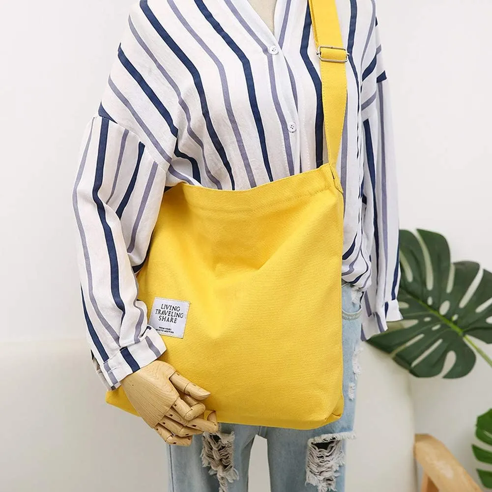 Covelin Women's Retro Large Size Canvas Shoulder Bag Hobo Crossbody Handbag Casual Tote