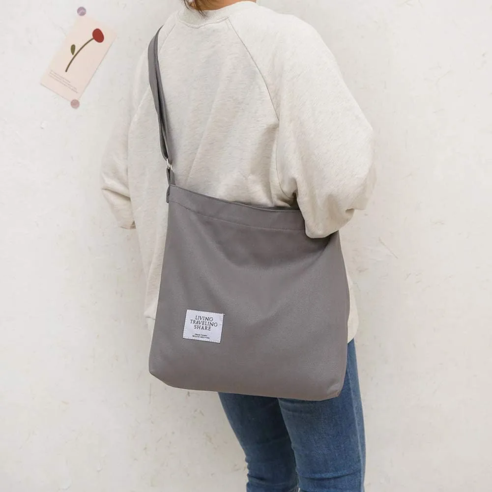Covelin Women's Retro Large Size Canvas Shoulder Bag Hobo Crossbody Handbag Casual Tote